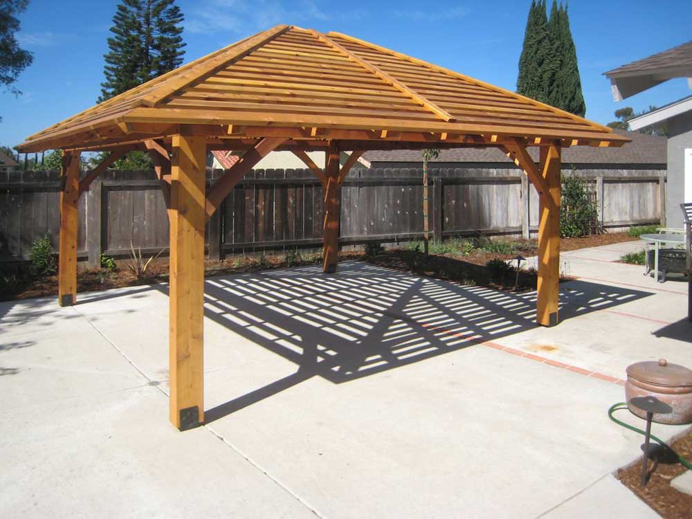 Wooden shade pavilion
