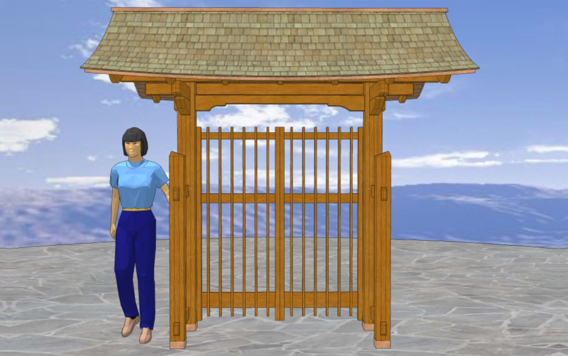 Japanese Roofed Entry Gate Plans 11
