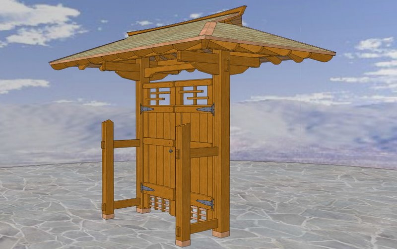 Japanese Roofed Entry Gate Plans 42