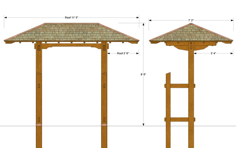 Japanese Roofed Entry Gate Plans 20