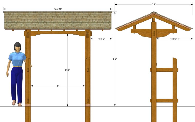 Japanese Roofed Entry Gate Plans 8