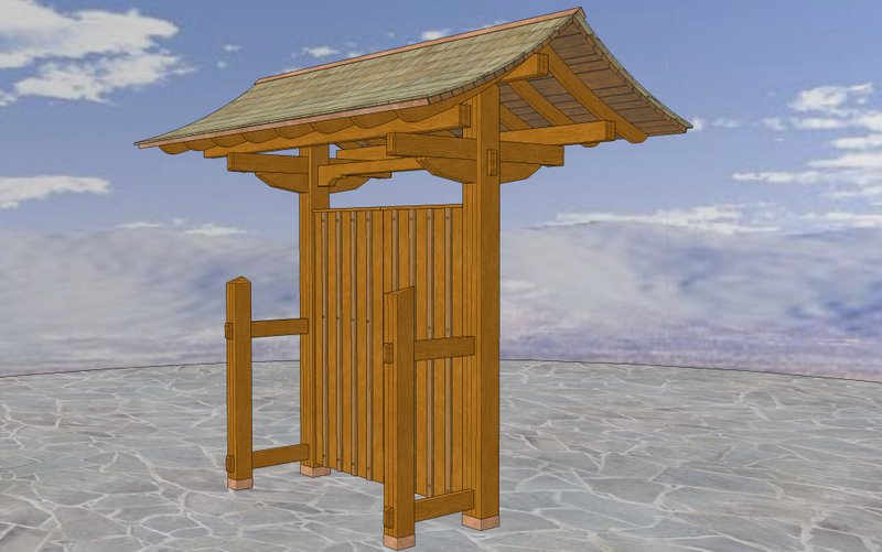Japanese Roofed Entry Gate Plans 2