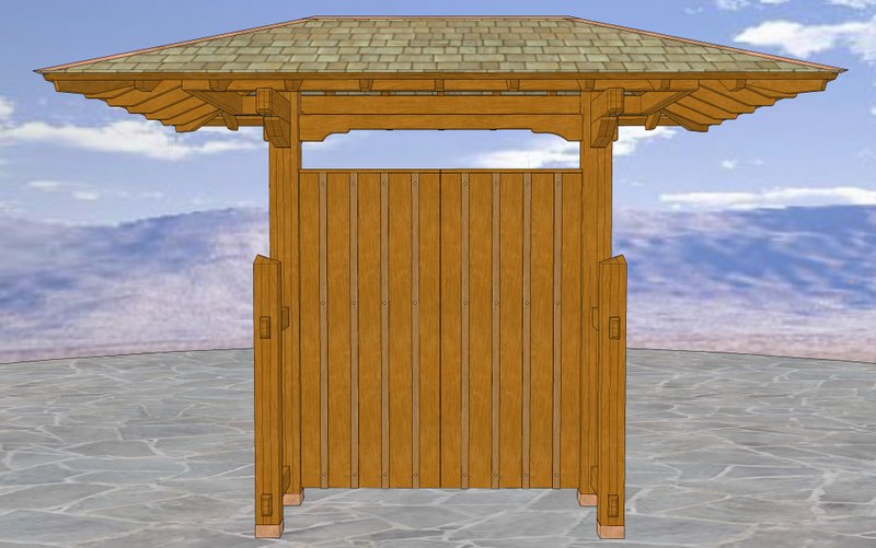 Japanese Roofed Entry Gate Plans 30