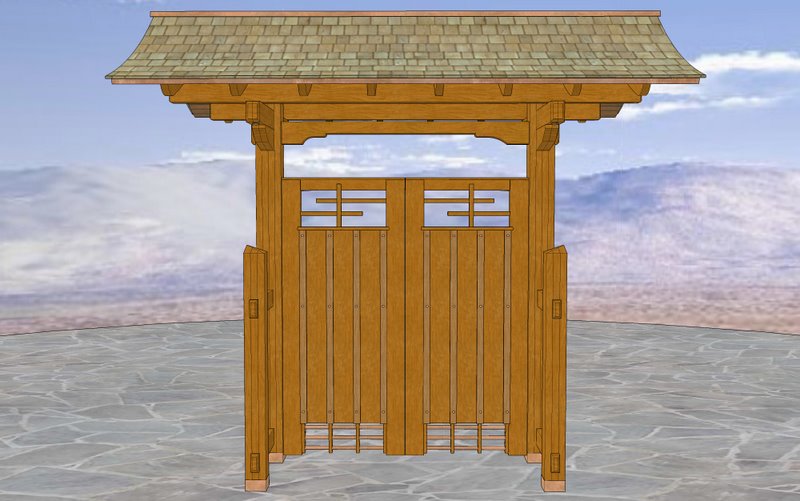 Japanese Roofed Entry Gate Plans 10