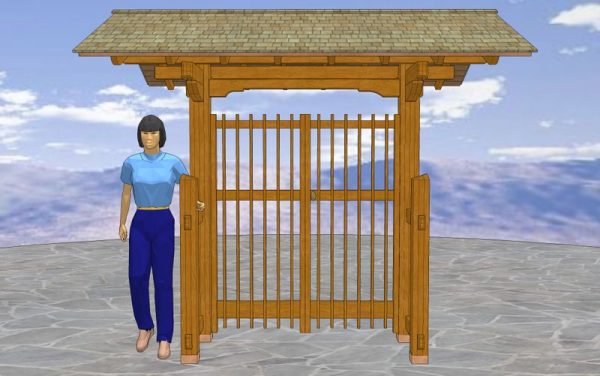 Japanese Roofed Entry Gate Plans