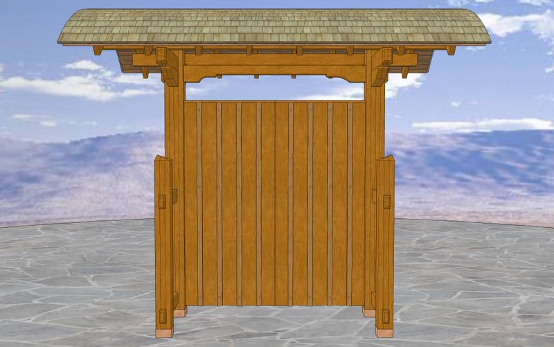 Japanese Roofed Entry Gate Plans 26