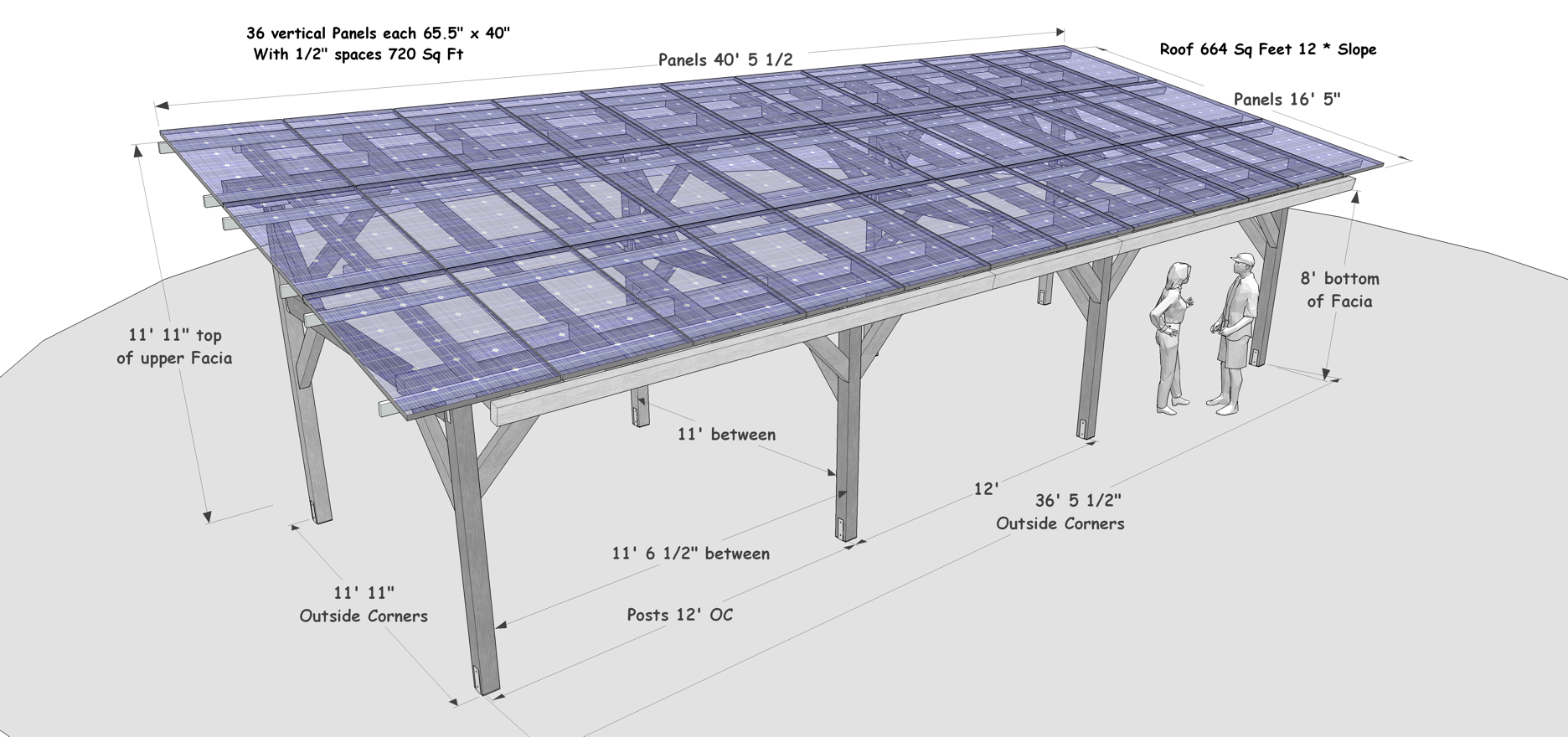 Solar Patio Cover 40′-5″ x 16′-5″ 32 Panels 1